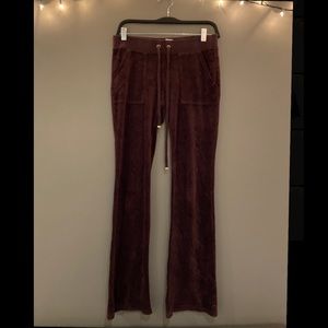 Juicy Couture Women's Brown Velour Track Pants